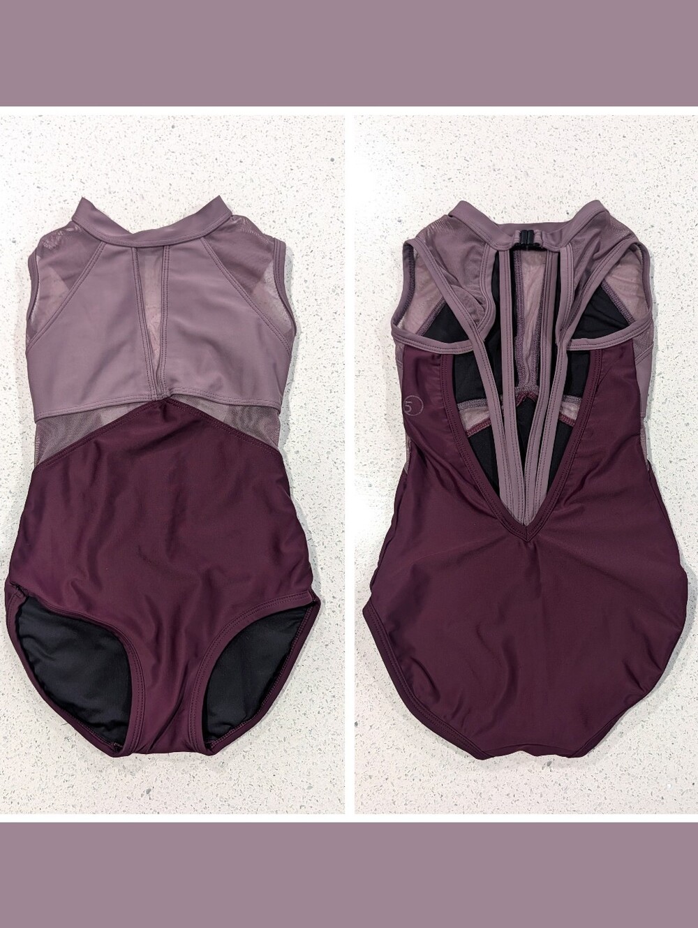 STRAPPY 5dancewear Five 5 YM Child medium Gymnastics Dance Leotard MAROON Plum